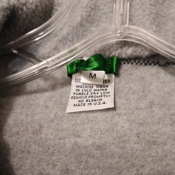 New Plaid Fleece Full Zip up Sweatshirt womens M Gray Green Collared w/2 Pockets - Picture 9 of 9